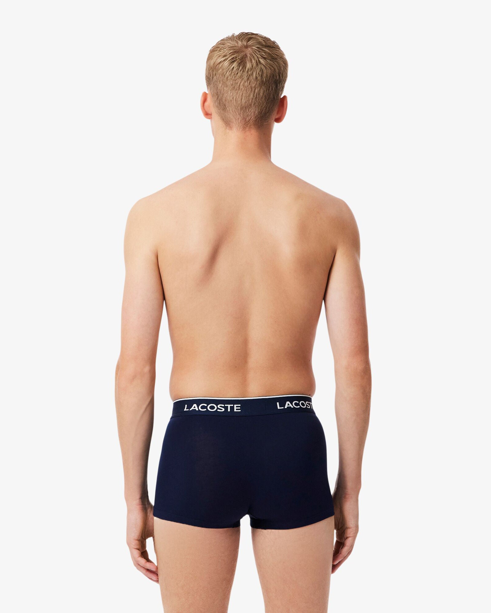 Lacoste 3-Pack Mens Trunks - Navy Blue/Green-Red-Navy HY0 | CHO | Designer Mens Underwear