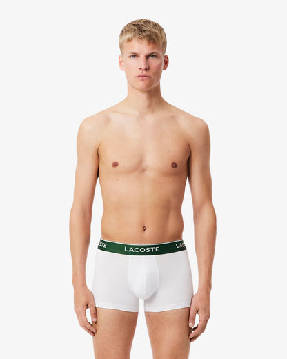 Lacoste 3-Pack of Mens Trunks - White 001 | CHO | Designer Mens Underwear