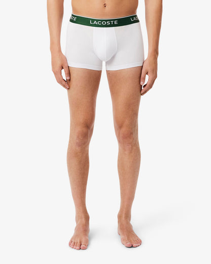 Lacoste 3-Pack of Mens Trunks - White 001 | CHO | Designer Mens Underwear