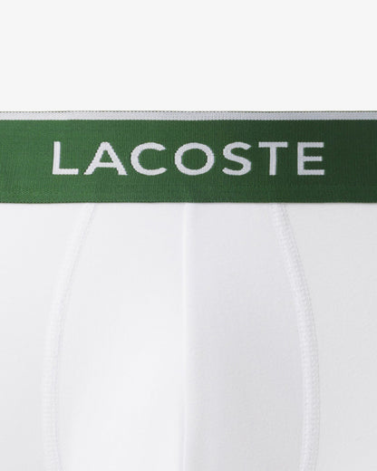 Lacoste 3-Pack of Mens Trunks - White 001 | CHO | Designer Mens Underwear