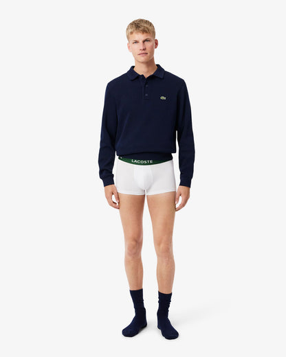 Lacoste 3-Pack of Mens Trunks - White 001 | CHO | Designer Mens Underwear