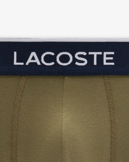 Lacoste 3-Pack of Mens Trunks - Olive/Delphinium-Methylene 93I