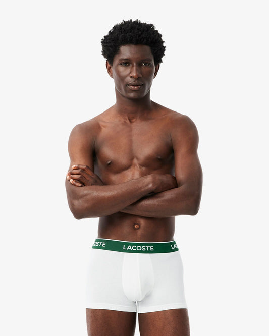 Lacoste 3-Pack of Mens Trunks - Black/White-Silver Chine NUA