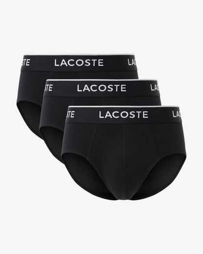 Lacoste 3-Pack Stretch Cotton Mens Briefs - Black 031