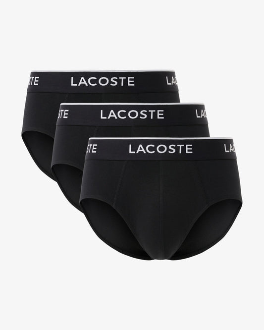 Lacoste 3-Pack Stretch Cotton Mens Briefs - Black 031