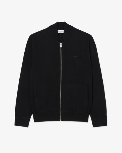 Lacoste Zipped Mens Sweater - Black 031 | CHO | Designer Mens Sweatshirts