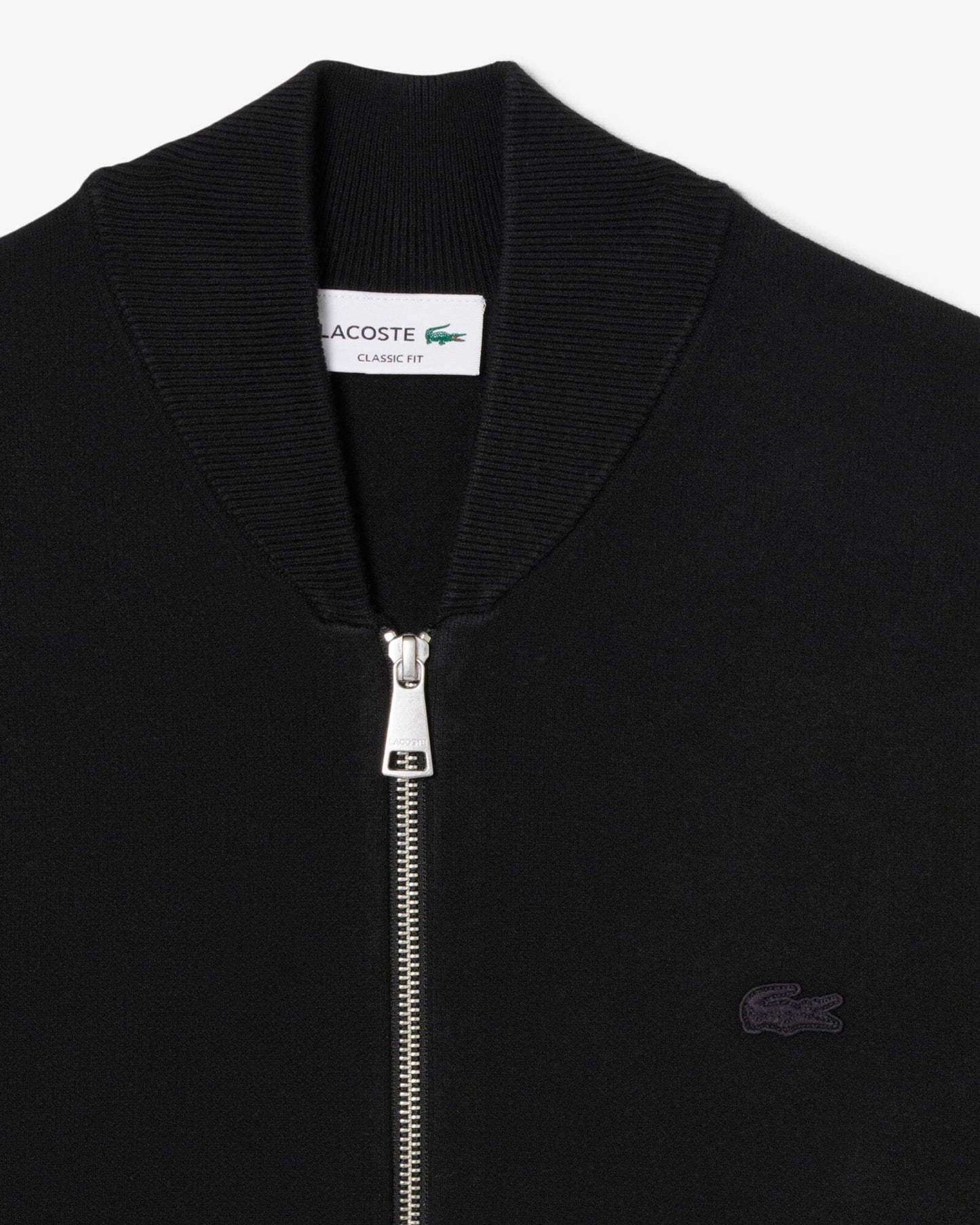 Lacoste Zipped Mens Sweater - Black 031 | CHO | Designer Mens Sweatshirts