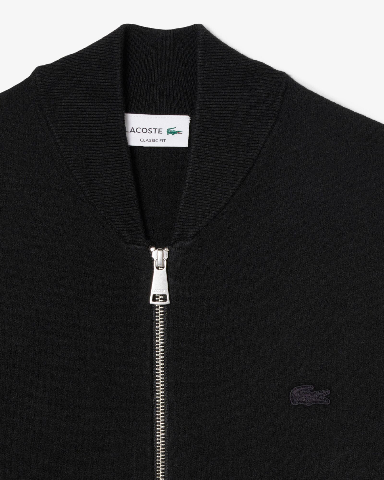 Lacoste Zipped Mens Sweater - Black 031 | CHO | Designer Mens Sweatshirts