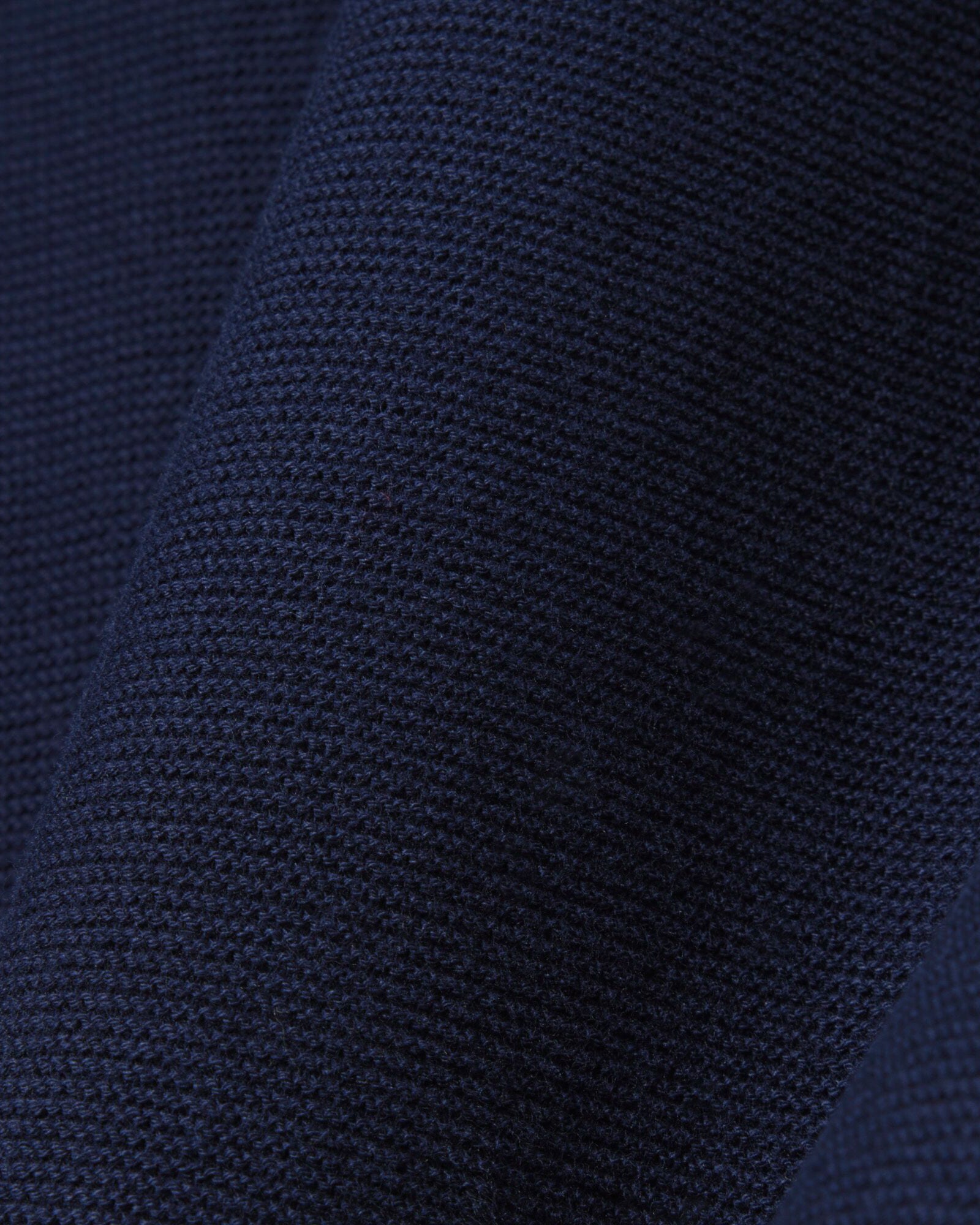Lacoste Moss Stitch Cotton Polo Collar Mens Sweater - Navy Blue 166 | CHO | Designer Mens Sweatshirts