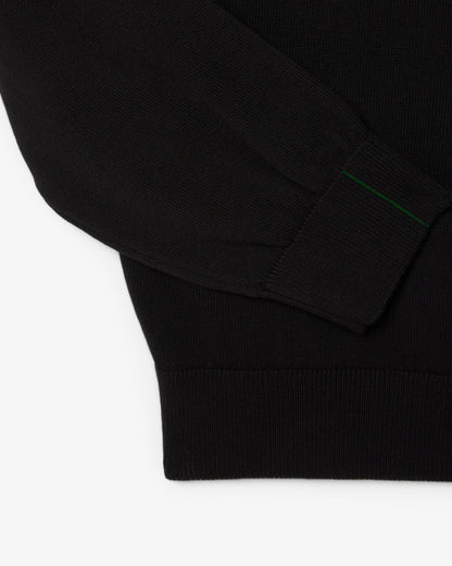 Lacoste High Neck Zipped Cotton Mens Sweater - Black 031