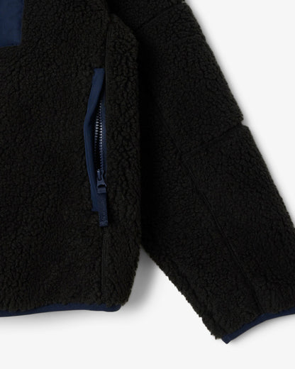 Lacoste Colorblock Fleece Mens Zipped Jacket - Black/Navy Blue DY4