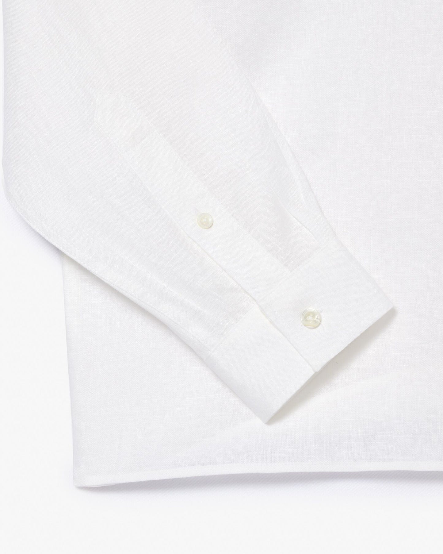 Lacoste Regular Fit Long Sleeve Mens Linen Shirt - White 001 | CHO | Designer Mens Long Sleeve Shirts