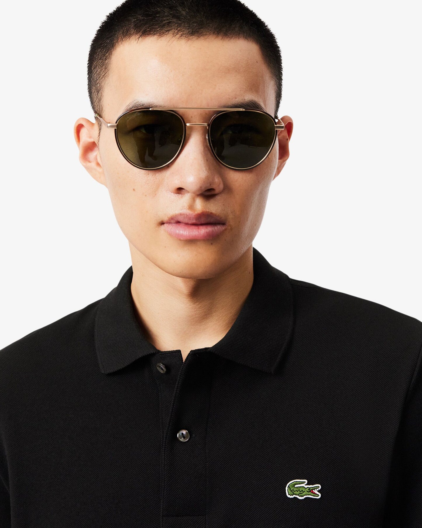 Lacoste Original L.12.12 Mens Long Sleeve Cotton Polo Shirt - Black 031 | CHO | Designer Mens Long Sleeve Polo Shirts