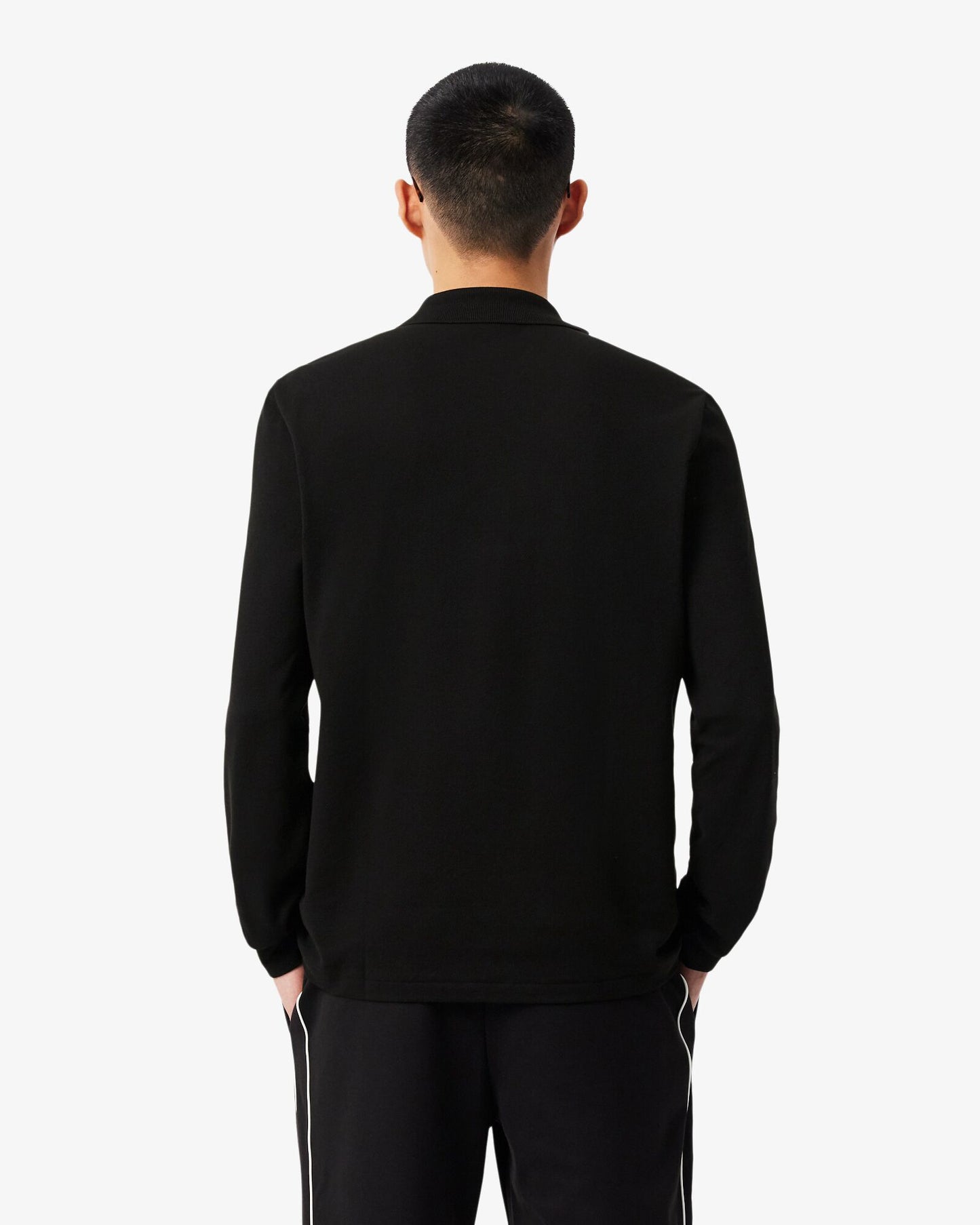 Lacoste Original L.12.12 Mens Long Sleeve Cotton Polo Shirt - Black 031 | CHO | Designer Mens Long Sleeve Polo Shirts