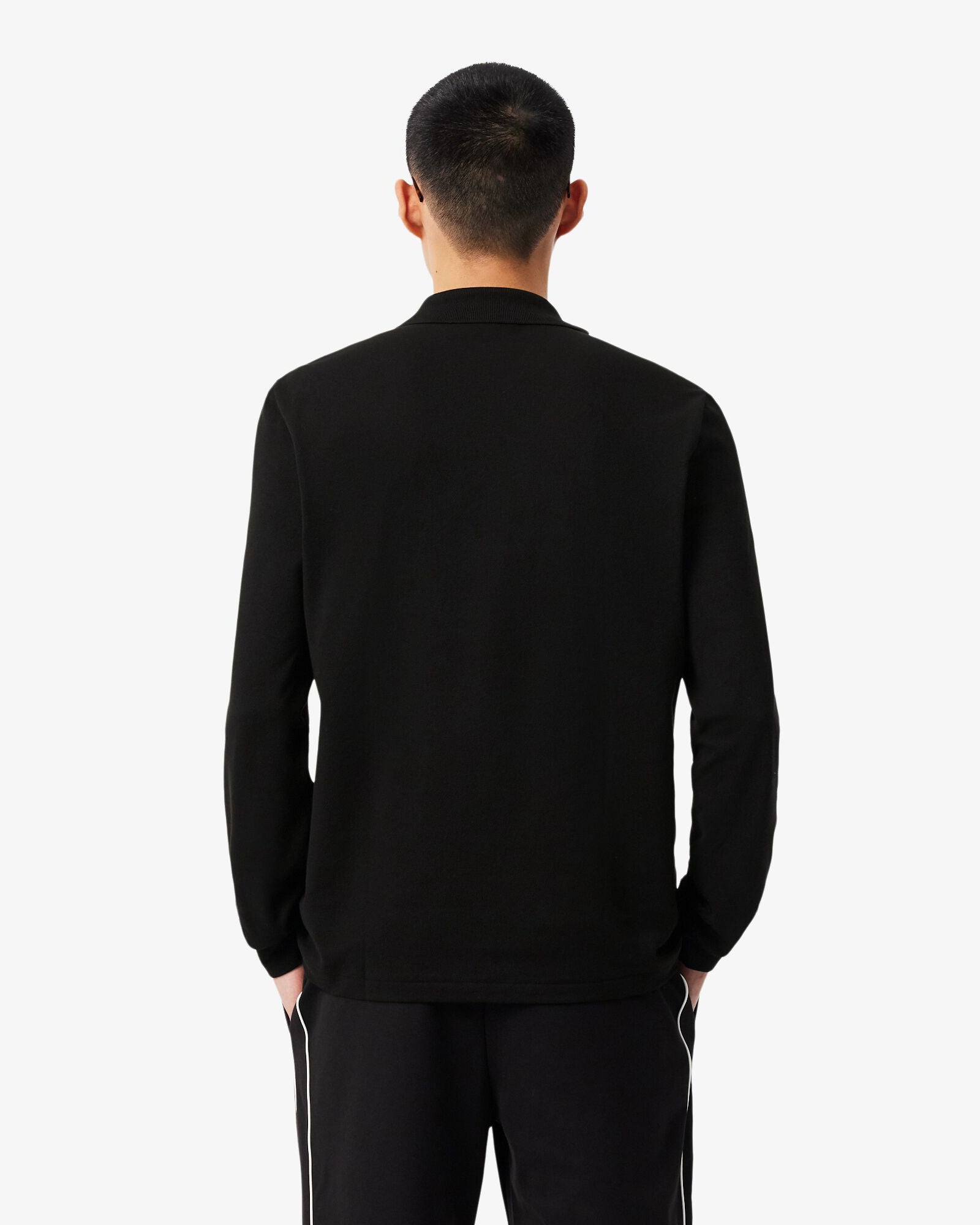 Lacoste Original L.12.12 Mens Long Sleeve Cotton Polo Shirt - Black 031 | CHO | Designer Mens Long Sleeve Polo Shirts