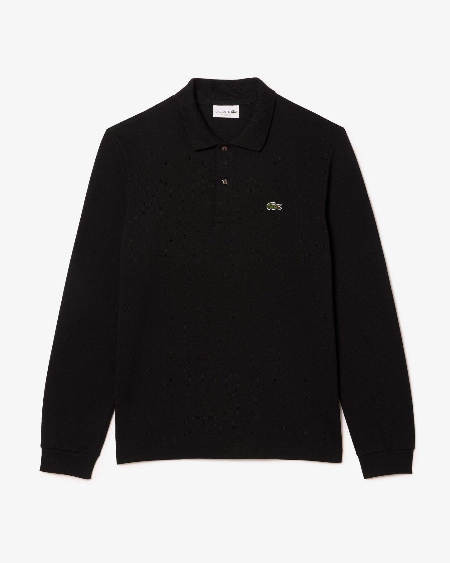 Lacoste Original L.12.12 Mens Long Sleeve Cotton Polo Shirt - Black 031 | CHO | Designer Mens Long Sleeve Polo Shirts