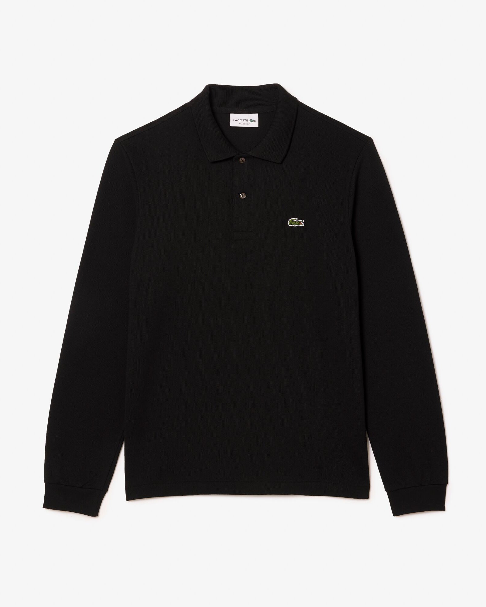 Lacoste Original L.12.12 Mens Long Sleeve Cotton Polo Shirt - Black 031 | CHO | Designer Mens Long Sleeve Polo Shirts