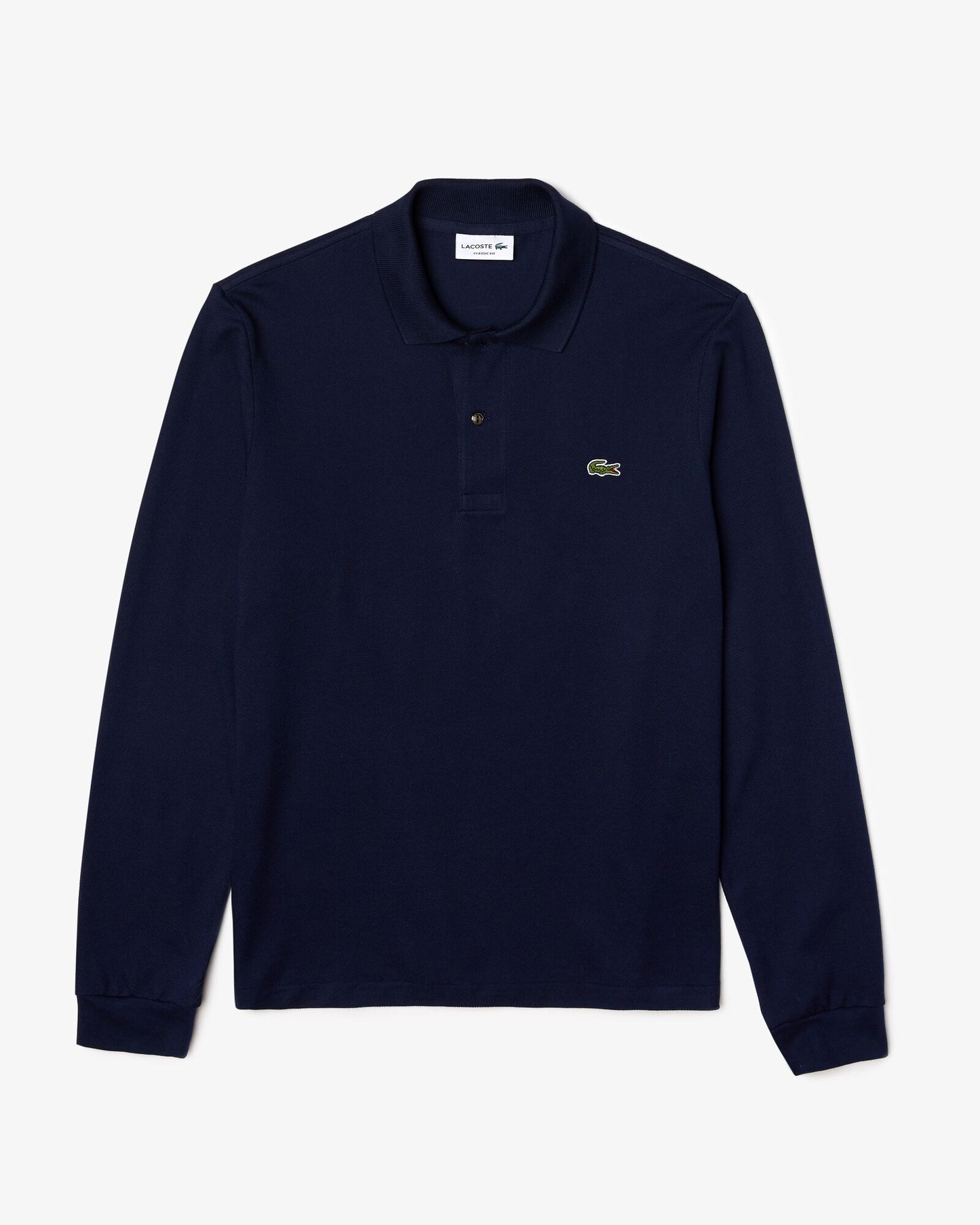 Lacoste Original L.12.12 Mens Long Sleeve Cotton Polo Shirt - Navy Blue 166 | CHO | Designer Mens Long Sleeve Polo Shirts