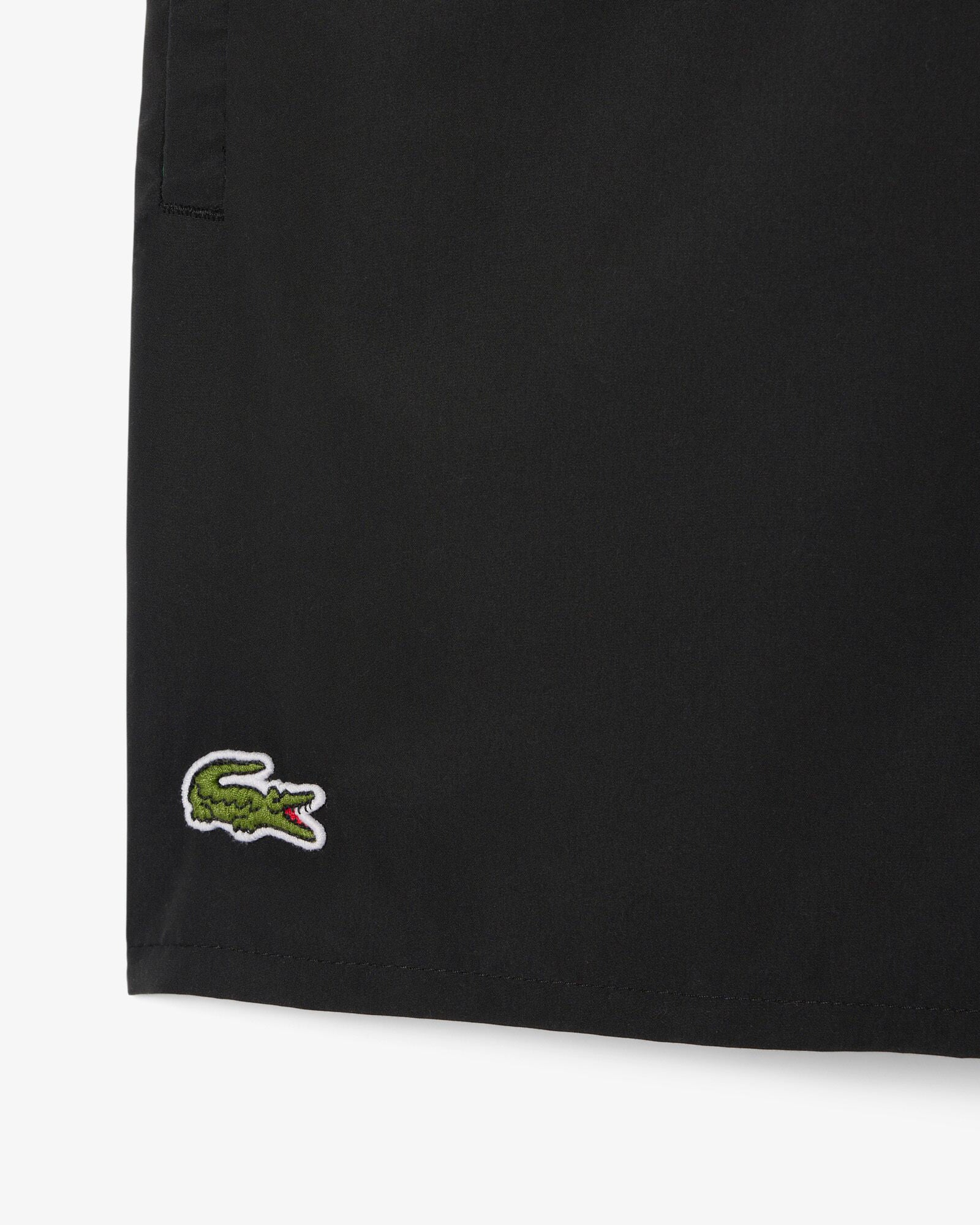 Lacoste Mens Light Quick-Dry Swim Shorts - Black/Green 964 | CHO | Designer Mens Shorts