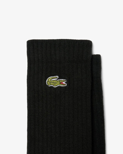 Lacoste 3 Pack Sport Mens High Cut Socks - Black/Black-Black 8VM