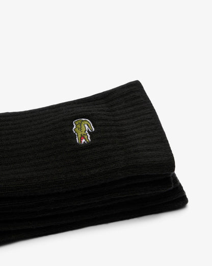 Lacoste 3 Pack Sport Mens High Cut Socks - Black/Black-Black 8VM