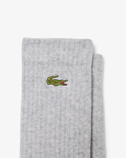 Lacoste 3 Pack Sport Mens High Cut Socks - Silver Chine/White-Navy Blue TYA