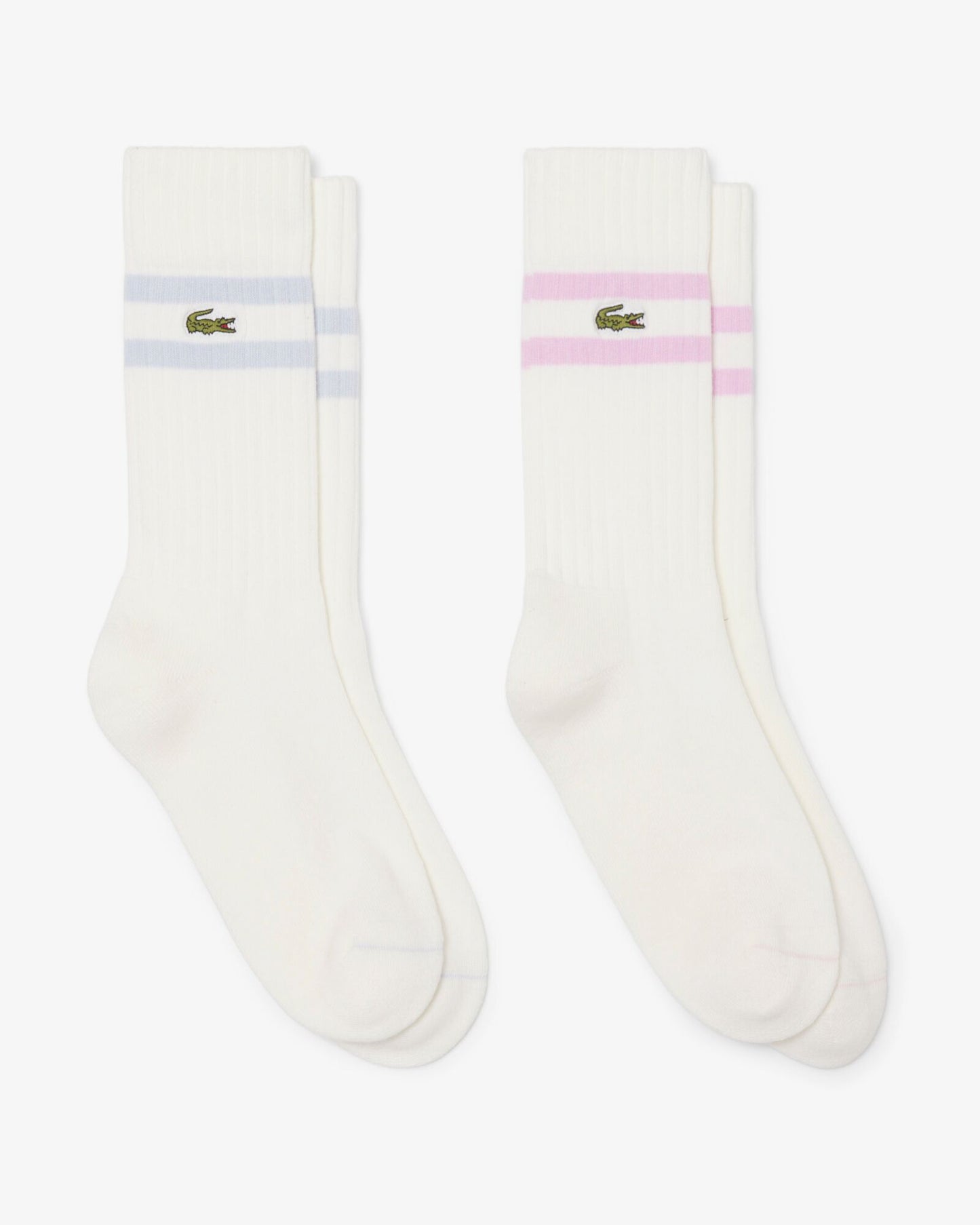 Lacoste Ribbed Mens Socks - Flour/Phoenix Blue-Albizi 22I | CHO | Designer Mens Socks