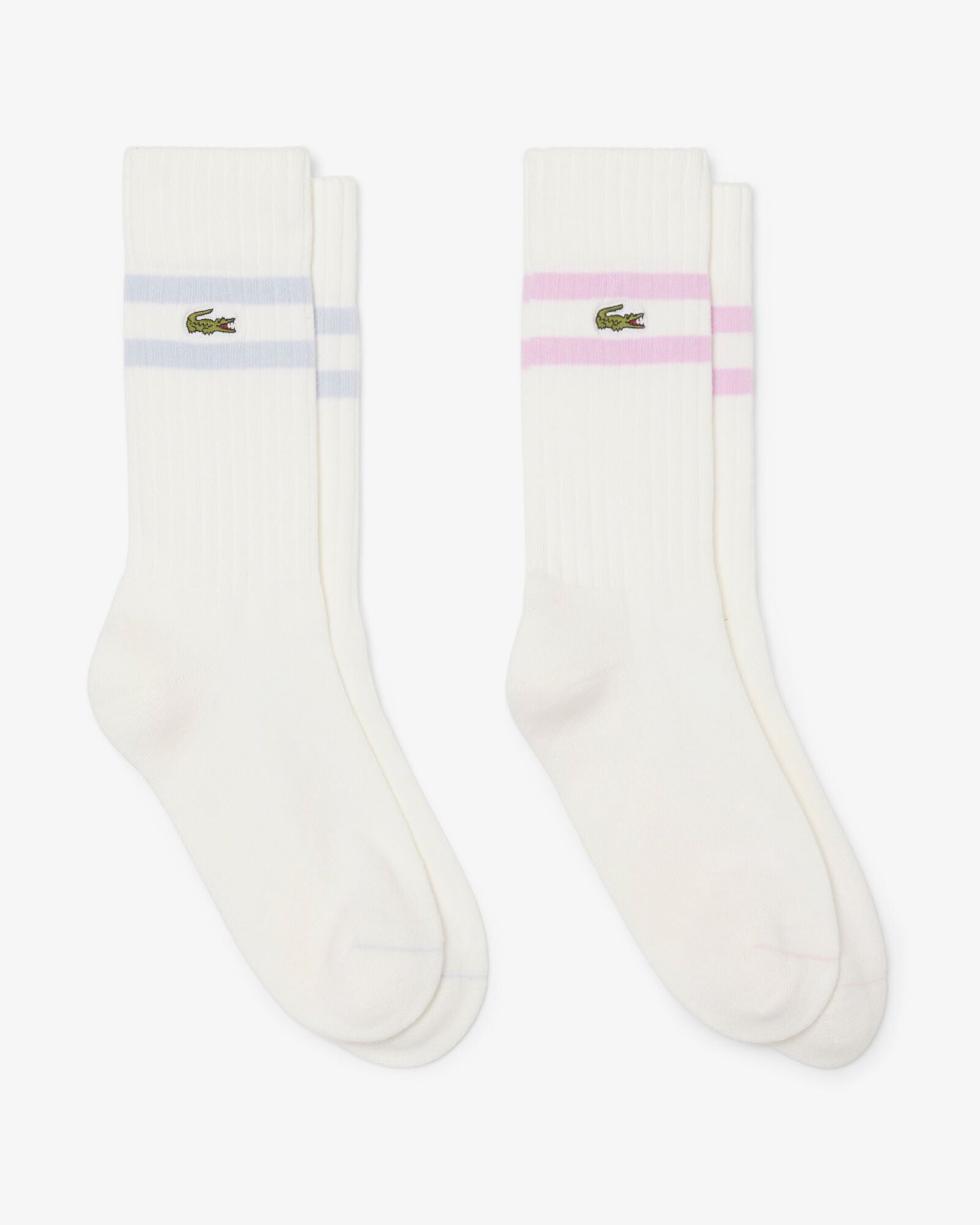 Lacoste Ribbed Mens Socks - Flour/Phoenix Blue-Albizi 22I | CHO | Designer Mens Socks
