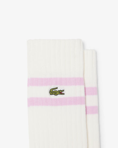 Lacoste Ribbed Mens Socks - Flour/Phoenix Blue-Albizi 22I | CHO | Designer Mens Socks