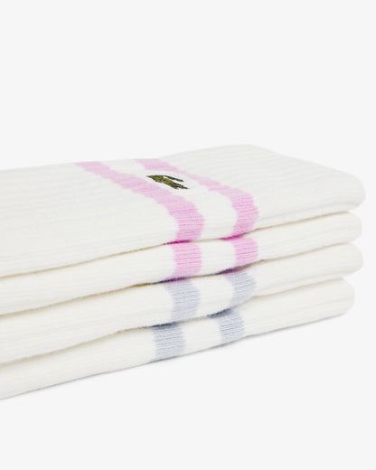 Lacoste Ribbed Mens Socks - Flour/Phoenix Blue-Albizi 22I | CHO | Designer Mens Socks