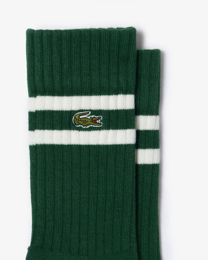 Lacoste Ribbed Mens Socks - Green/Flour YRR | CHO | Designer Mens Socks