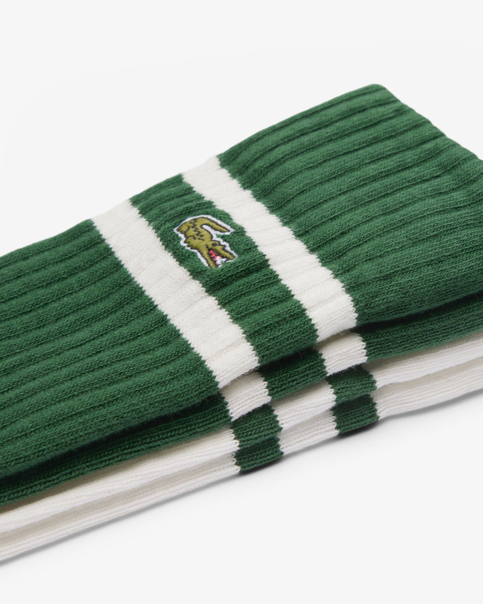 Lacoste Ribbed Mens Socks - Green/Flour YRR | CHO | Designer Mens Socks