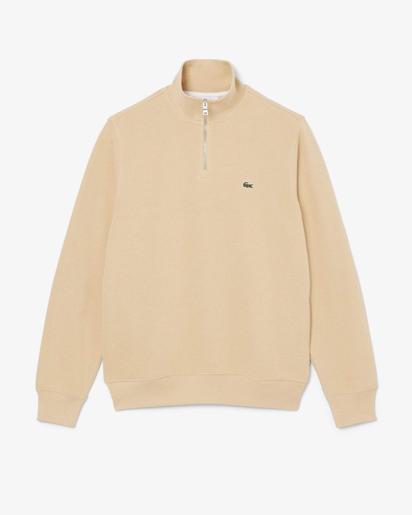 Lacoste Zippered Stand-Up Collar Cotton Sweatshirt - Millet 8XF