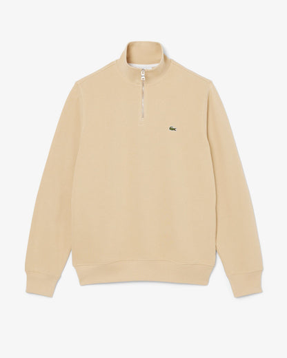 Lacoste Zippered Stand-Up Collar Cotton Sweatshirt - Millet 8XF
