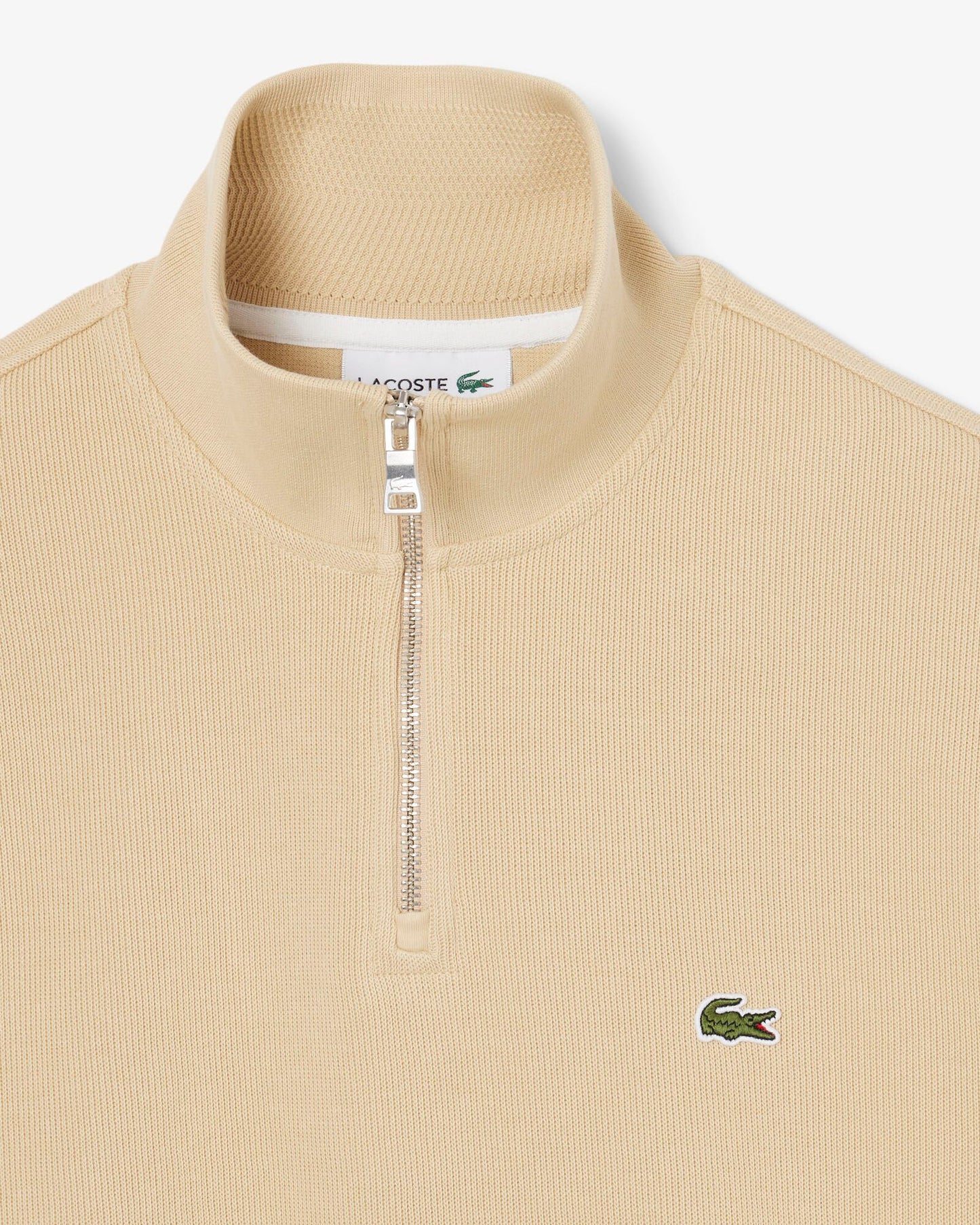 Lacoste Zippered Stand-Up Collar Cotton Sweatshirt - Millet 8XF