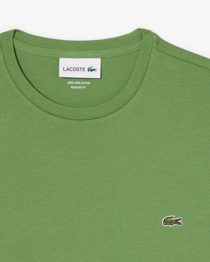 Lacoste Mens Crew Neck Pima Cotton Jersey T-Shirt - Lamb's Lettuce 02M | CHO | Designer Mens Short Sleeve T-Shirts & Tops