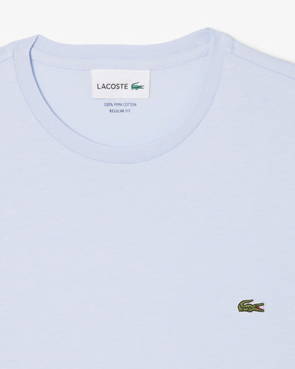 Lacoste Mens Crew Neck Pima Cotton Jersey T-Shirt - Phoenix Blue J2G - Flat lay detail