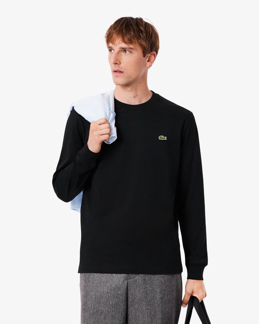 Lacoste Long Sleeved Cotton Mens T-Shirt - Black 031