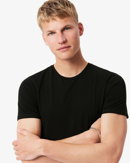 Lacoste Mens 3-Pack Plain Mens T-Shirts - Black 031