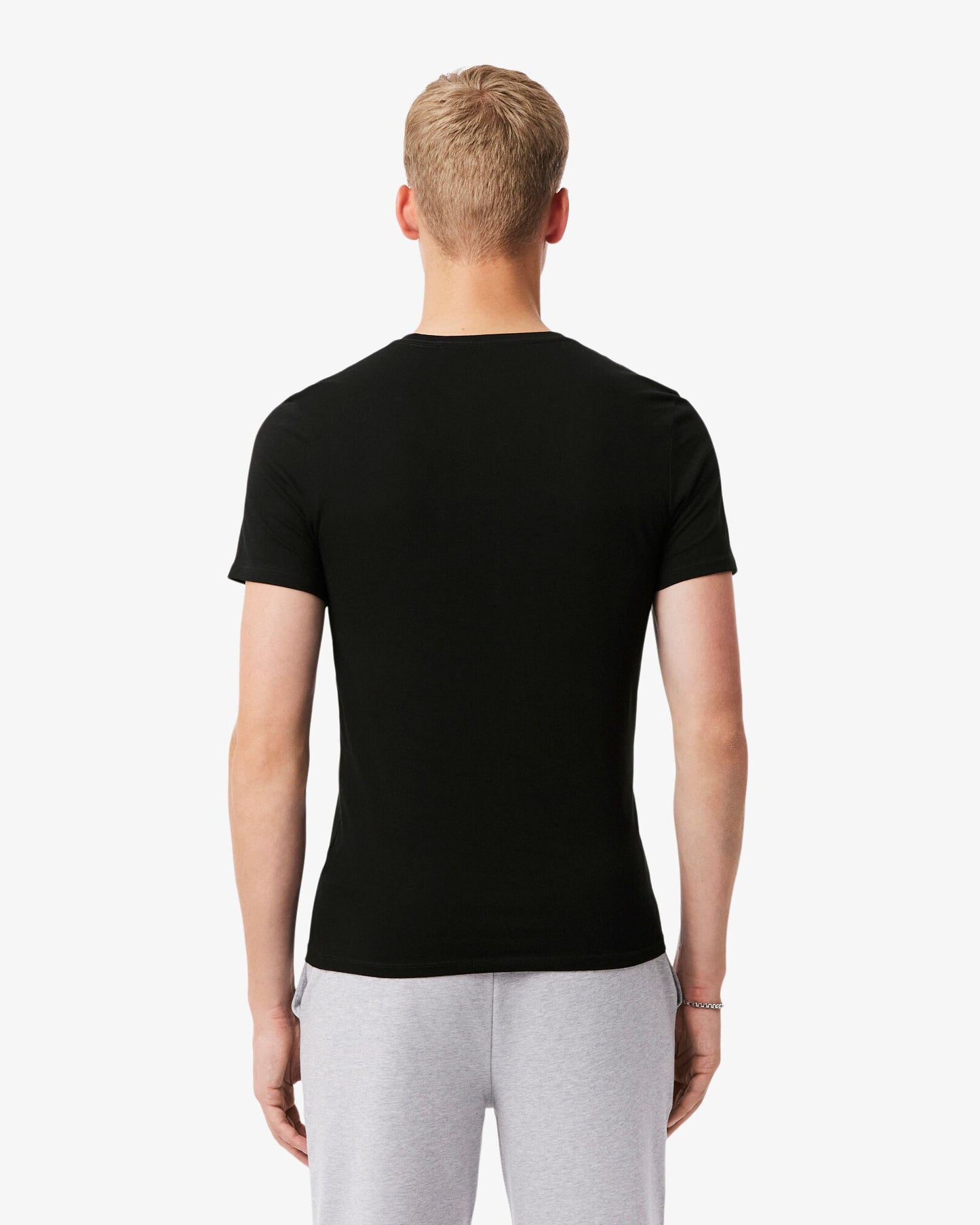 Lacoste Mens 3-Pack Plain Mens T-Shirts - Black 031