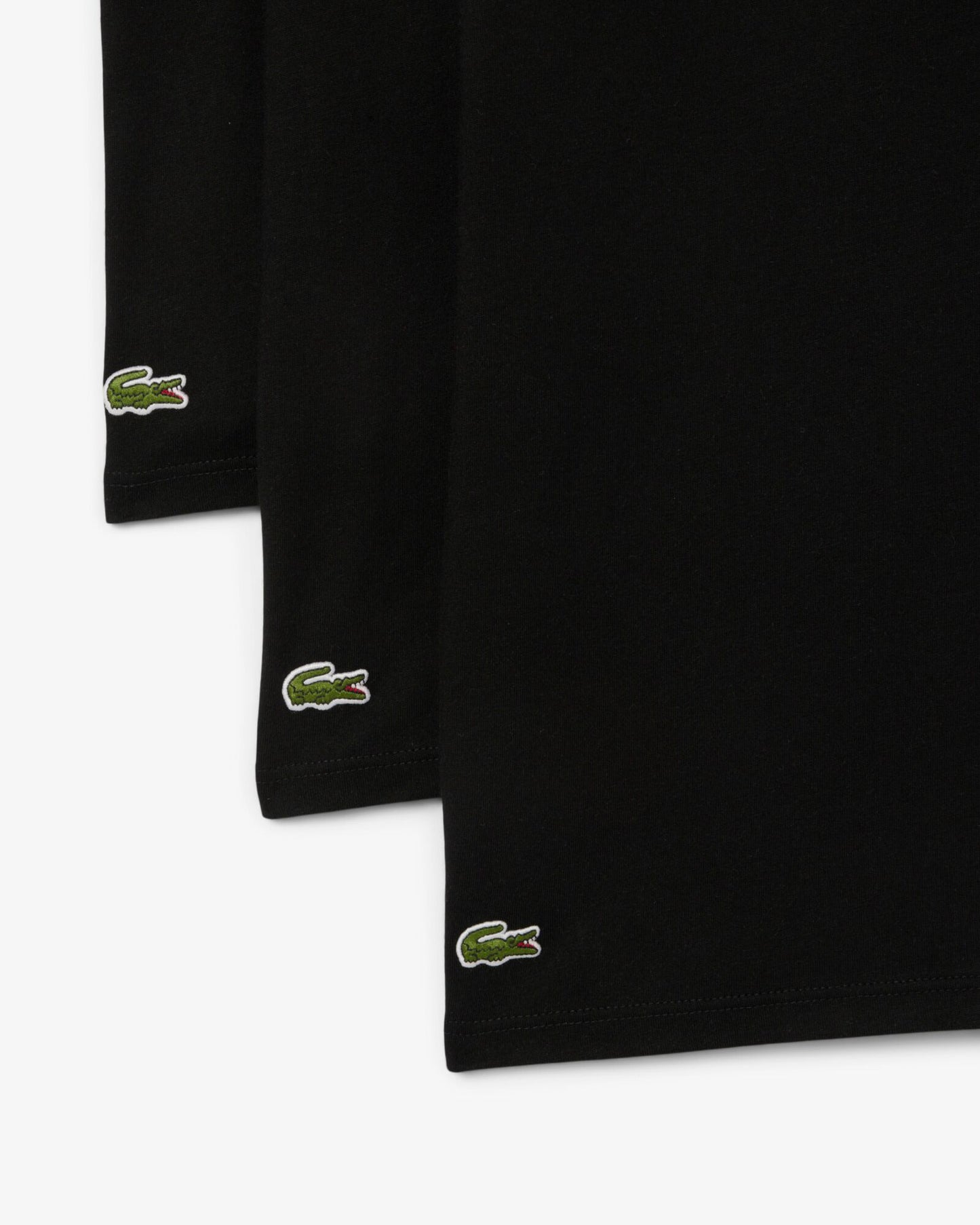 Lacoste Mens 3-Pack Plain Mens T-Shirts - Black 031
