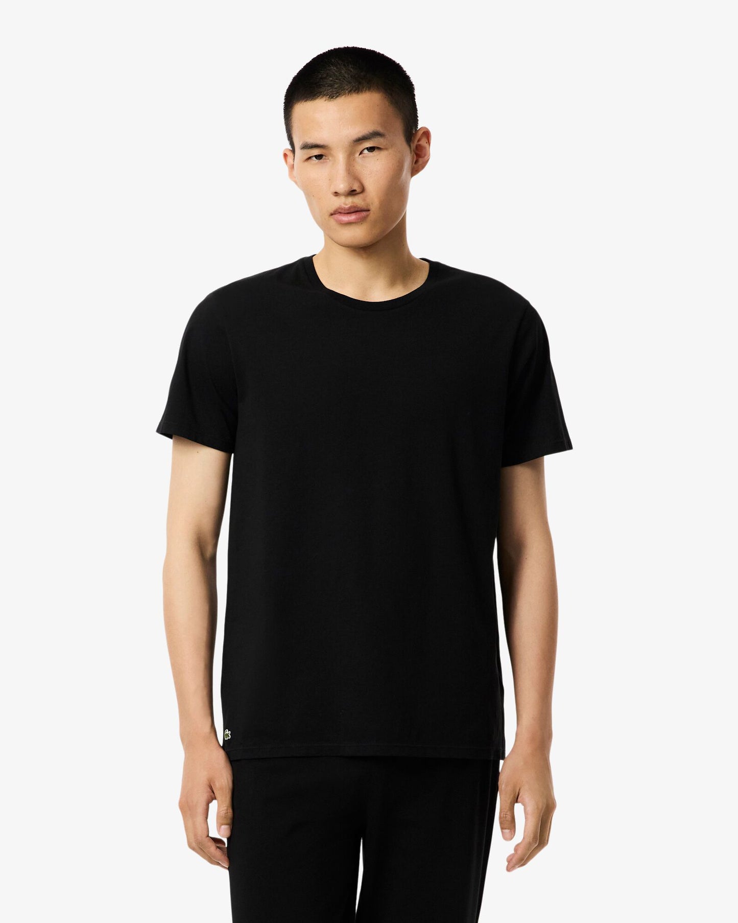Lacoste 3-Pack Cotton Crew Neck Mens T-Shirts - Black 031