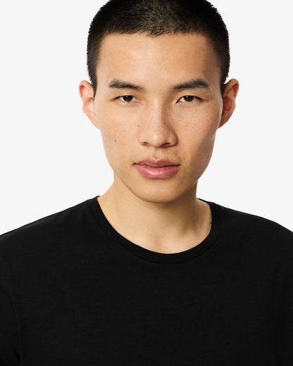 Lacoste 3-Pack Cotton Crew Neck Mens T-Shirts - Black 031
