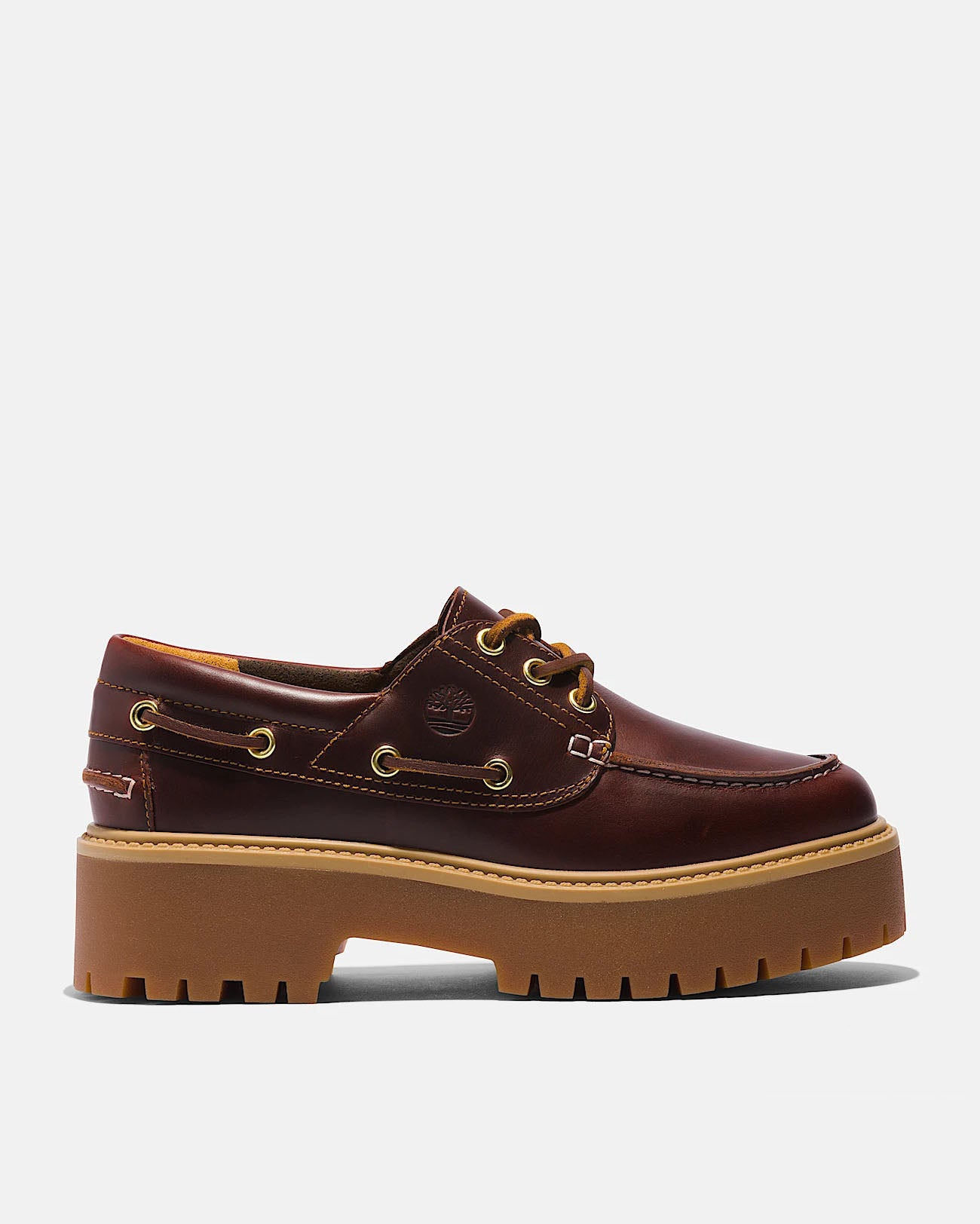 Timberland Stone Street Womens Platform Boat Shoes - Root Beer - CHO - Designer Womens Boat Shoes