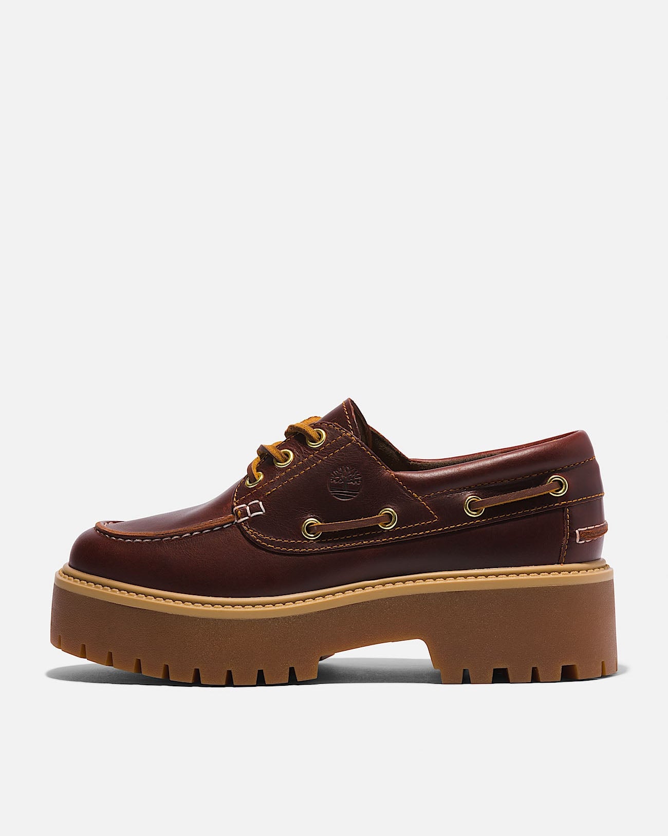Timberland Stone Street Womens Platform Boat Shoes - Root Beer - CHO - Designer Womens Boat Shoes