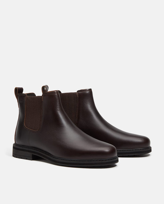 Timberland Stormbucks Mens Full Grain Leather Mid Chelsea Boots - Dark Brown | CHO | Designer Mens Chelsea Boots