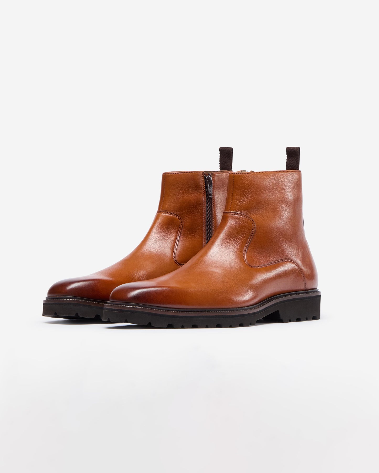 Oliver Sweeney Swanley Mens Milled Calf Leather Zip Boots - Tan