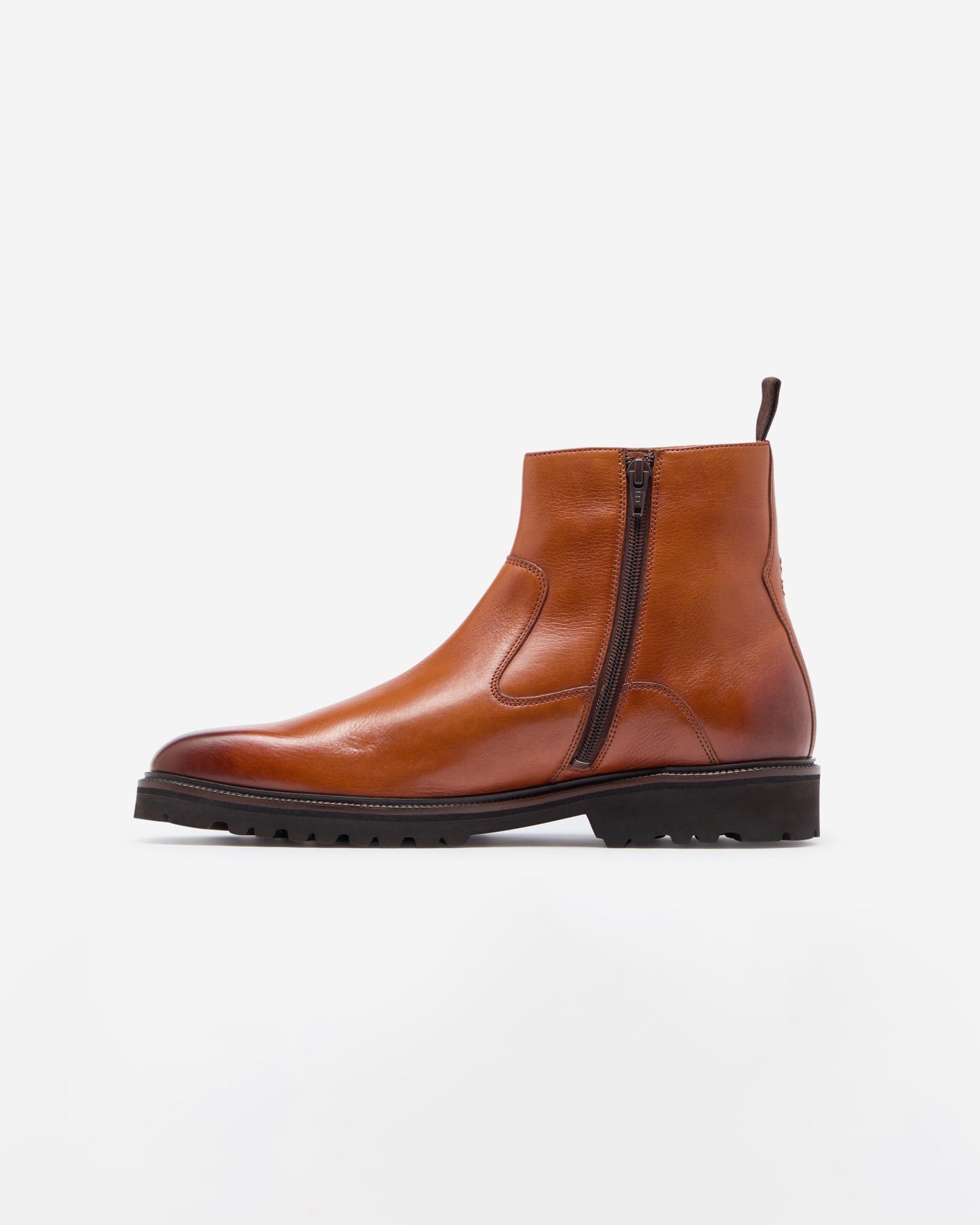 Oliver Sweeney Swanley Mens Milled Calf Leather Zip Boots - Tan