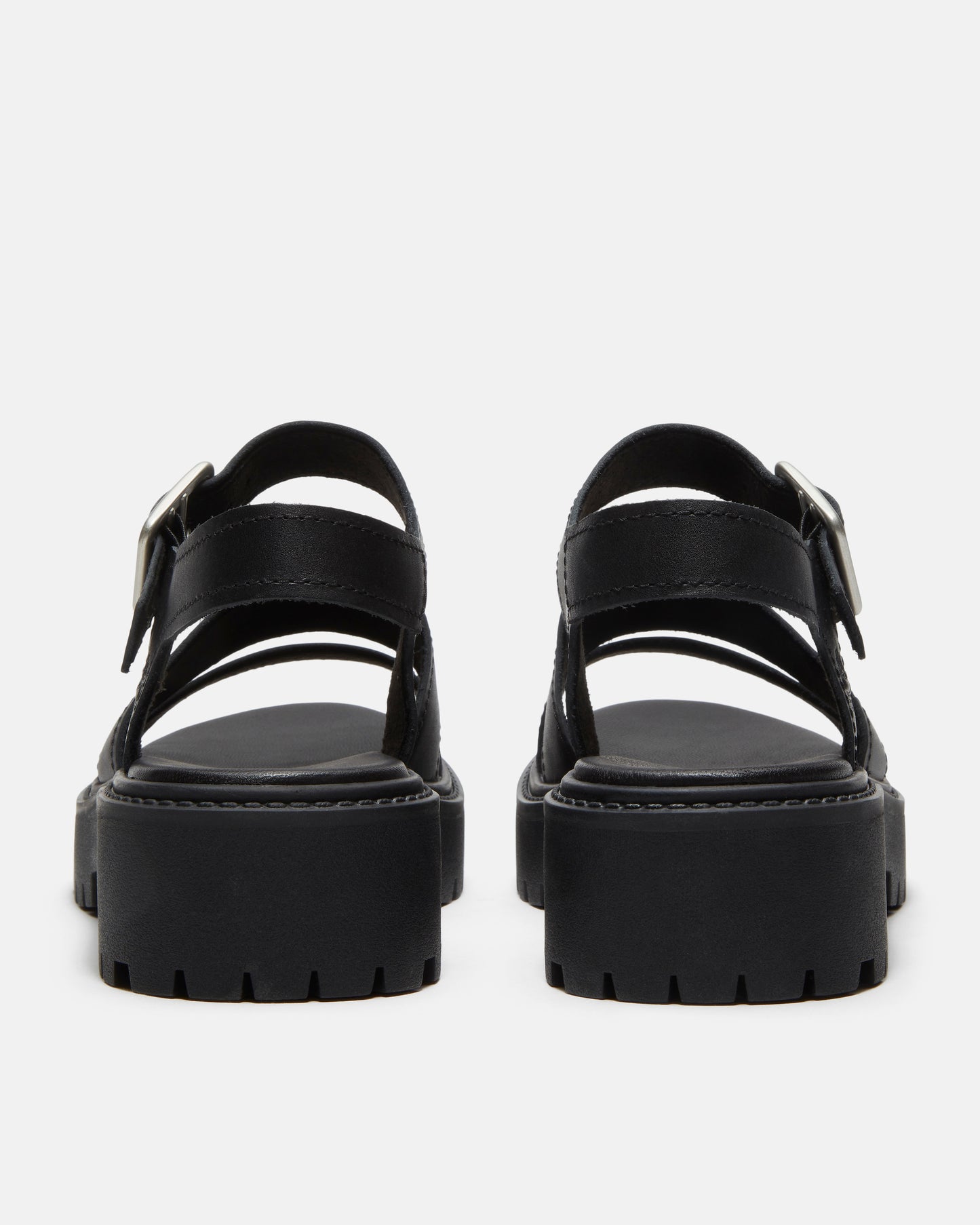 Timberland Stone Street Backstrap Full Grain Leather Womens Sandals - Black | CHO | Designer Womens Flat Sandals