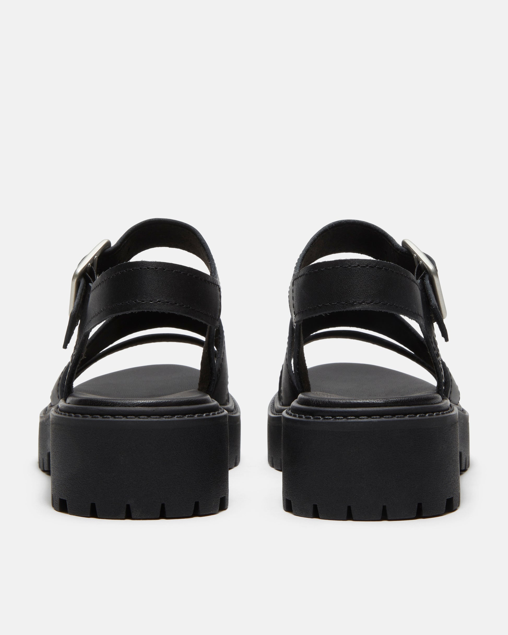 Timberland Stone Street Backstrap Full Grain Leather Womens Sandals - Black | CHO | Designer Womens Flat Sandals